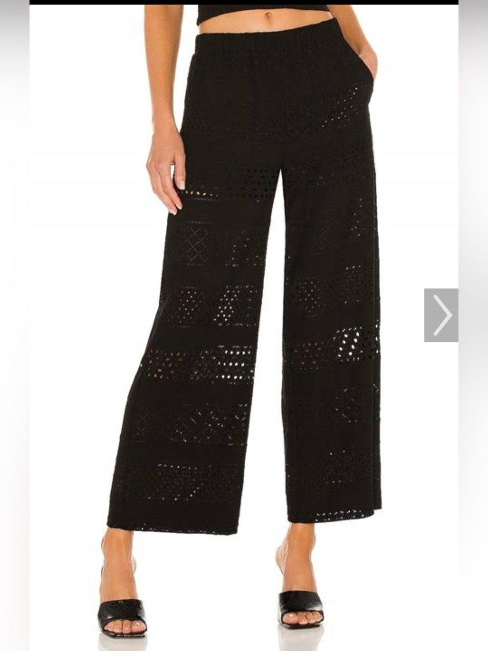 Alice & Olivia Adele cropped eyelet pants XL